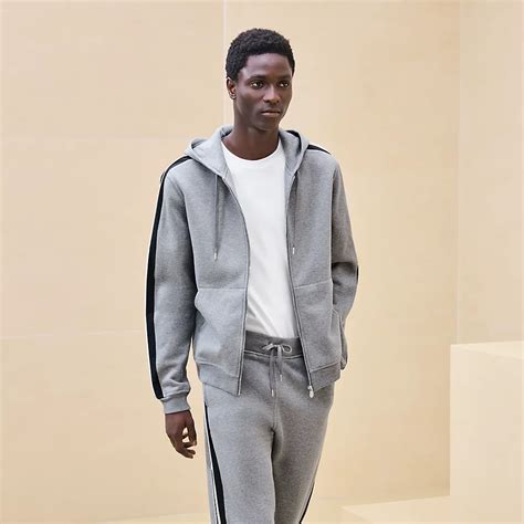 hermes men s hooded sweater 0f ciment la